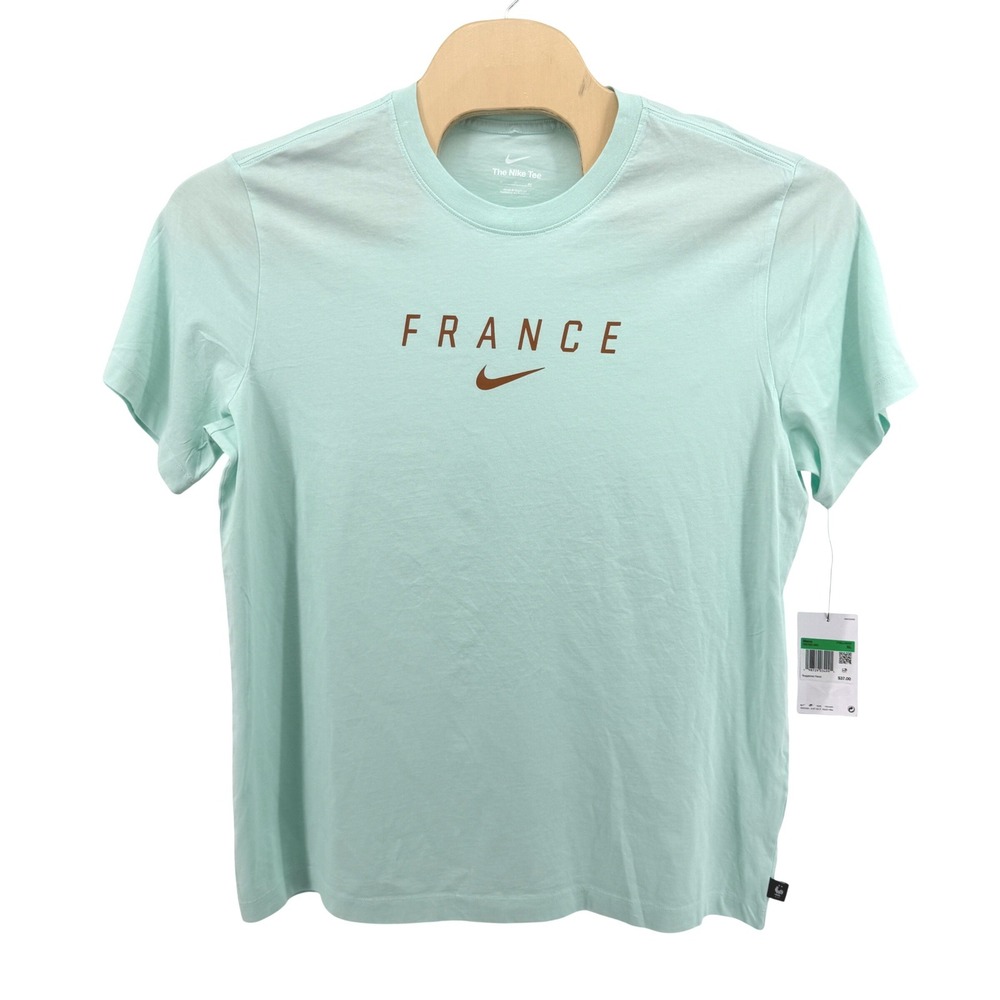 NEW Nike France FFF T-Shirt Men XL Short Sleeve Mint Green IH2183-393 Soccer Tee